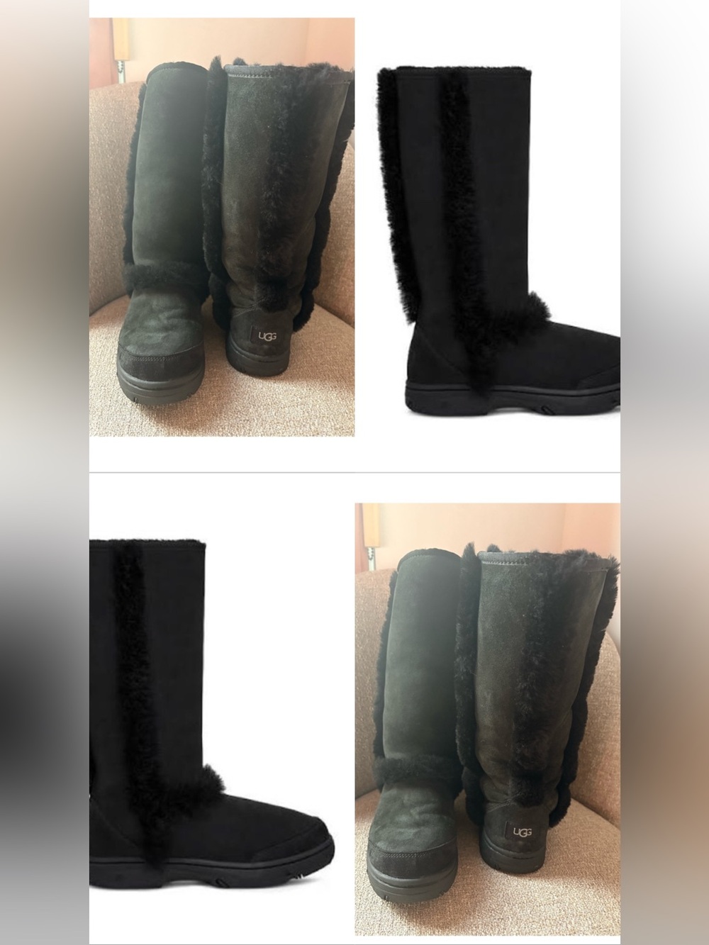 UGG Black Suburst Tall SIZE 8.5 US